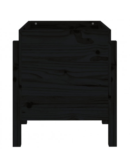 Fioriera da Giardino Nera 62x50x57 cm in Legno Massello di Pino