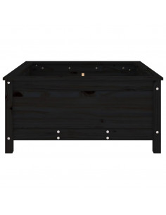 Fioriera da Giardino Nera 82,5x82,5x39cm Legno Massello di Pino