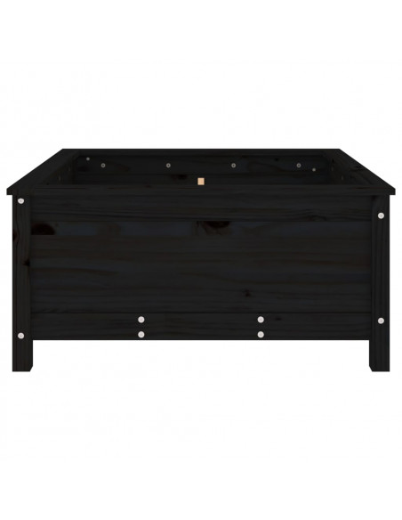 Fioriera da Giardino Nera 82,5x82,5x39cm Legno Massello di Pino