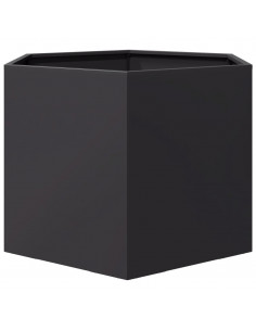 Fioriera da Giardino Nera Esagono 69x60x45 cm in Acciaio