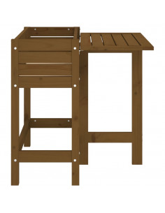 Fioriera da Giardino Piano Pieghevole Miele Legno Massello Pino