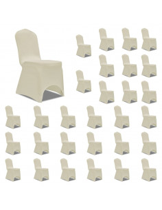 Coprisedie in Tessuto Elasticizzato Crema 30 pz 2