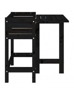 Fioriera da Giardino Piano Pieghevole Nera Legno Massello Pino