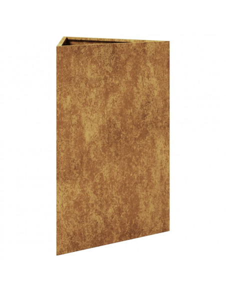 Fioriera da Giardino Triangolare 50x43x75 cm in Acciaio Corten