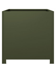 Fioriera da Giardino Verde Oliva 50x50x50 cm in Acciaio