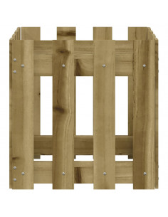 Fioriera Giardino a Recinzione 40x40x40Pino Massello Impregnato