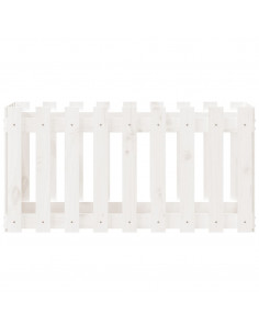 Fioriera Giardino a Recinzione Bianca 100x50x50cm Massello Pino