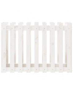 Fioriera Giardino a Recinzione Bianca 100x50x70cm Massello Pino