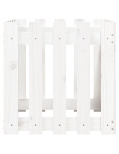 Fioriera Giardino a Recinzione Bianco 50x50x50 cm Massello Pino
