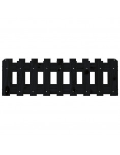 Fioriera Giardino a Recinzione Nera 100x30x30cm Massello Pino