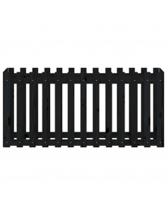 Fioriera Giardino a Recinzione Nera 150x50x70cm Massello Pino