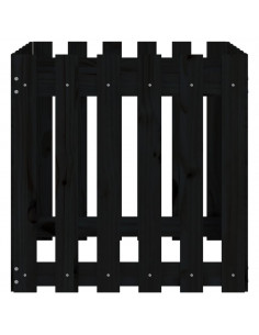 Fioriera Giardino a Recinzione Nera 60x60x60 cm Massello Pino