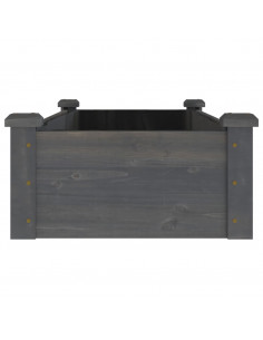 Fioriera Giardino con Fodera Grigia 120x45x25cm Massello Abete