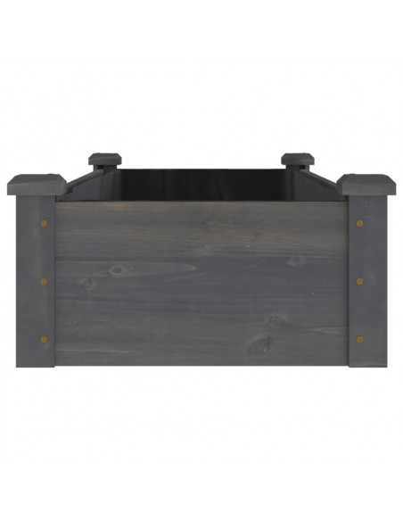 Fioriera Giardino con Fodera Grigia 120x45x25cm Massello Abete