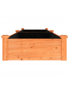 Fioriera Giardino con Fodera Marrone 240x60x25cm Massello Abete