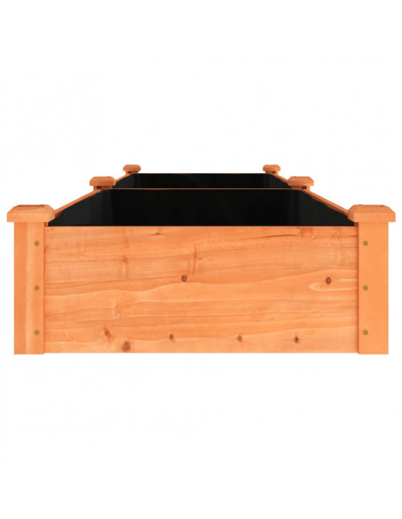 Fioriera Giardino con Fodera Marrone 240x60x25cm Massello Abete