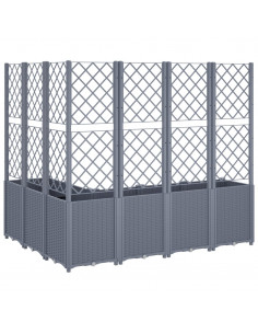 Fioriera Giardino con Graticcio Grigia 120x120x140 cm in PP