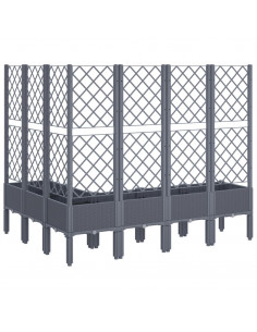 Fioriera Giardino con Graticcio Grigia 160x120x142 cm in PP