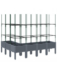 Fioriera Giardino con Graticcio Grigia 160x120x142,5 cm in PP