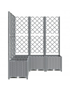 Fioriera Giardino con Graticcio Grigio Chiaro 120x120x136cm PP