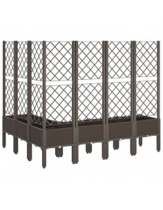 Fioriera Giardino con Graticcio Marrone 160x120x142 cm in PP
