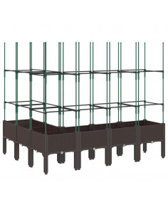 Fioriera Giardino con Graticcio Marrone 160x120x142,5 cm in PP