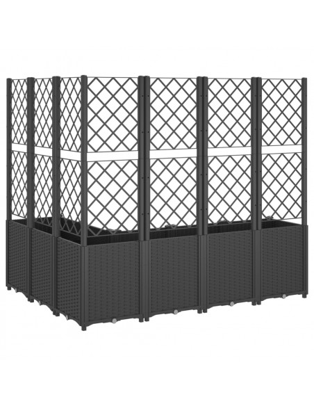 Fioriera Giardino con Graticcio Nera 160x120x140 cm in PP