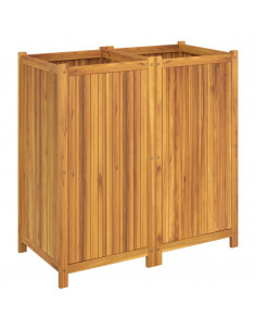 Fioriera Giardino con Rivestimento 100x50x100cm Massello Acacia