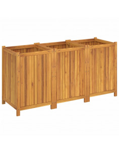 Fioriera Giardino con Rivestimento 150x50x75 cm Massello Acacia