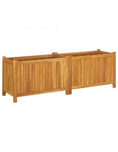 Fioriera Giardino con Rivestimento 153x38,5x50 Massello Acacia