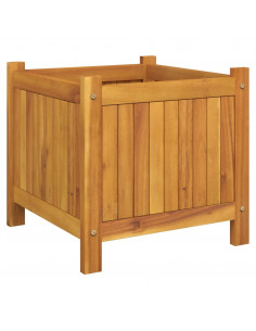 Fioriera Giardino con Rivestimento 42x42x40 cm Massello Acacia