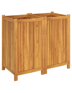 Fioriera Giardino con Rivestimento 84x42x75 cm Massello Acacia