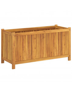 Fioriera Giardino con Rivestimento 99,5x38x50cm Massello Acacia