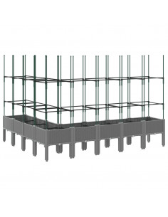 Fioriera Giardino con Traliccio Grigio 200x160x142,5 cm PP