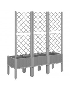 Fioriera Giardino con Traliccio Grigio Chiaro 120x40x142 cm PP