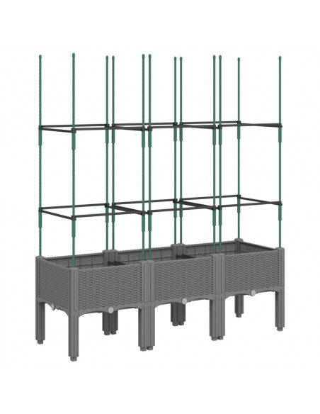 Fioriera Giardino con Traliccio Grigio Chiaro 120x40x142,5cm PP