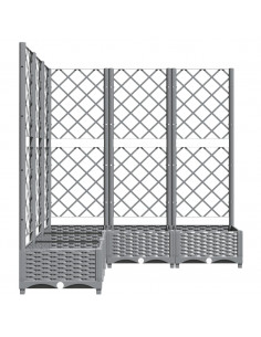 Fioriera Giardino e Graticcio Grigio Chiaro 120x120x121,5cm PP