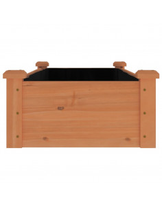 Fioriera Giardino Fodera Marrone 120x45x25cm Massello Abete