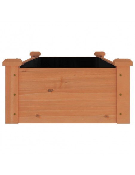 Fioriera Giardino Fodera Marrone 120x45x25cm Massello Abete