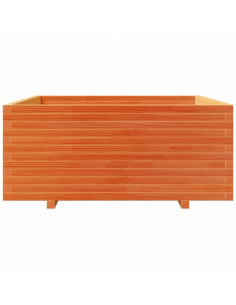 Fioriera Giardino Marrone Cera 110x110x49,5 Legno Massello Pino