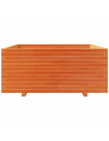 Fioriera Giardino Marrone Cera 110x110x49,5 Legno Massello Pino