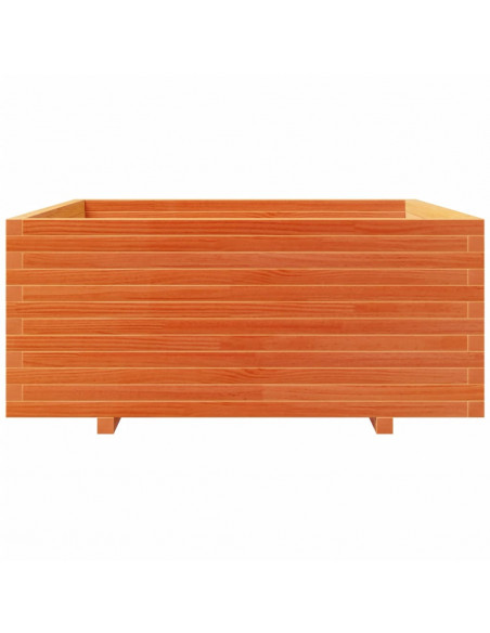 Fioriera Giardino Marrone Cera 110x110x49,5 Legno Massello Pino