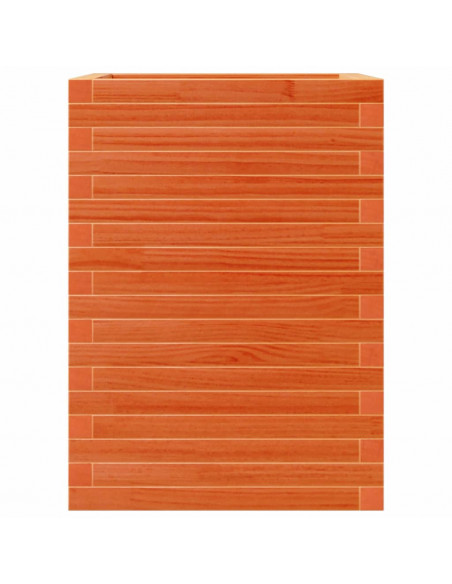 Fioriera Giardino Marrone Cera 50x50x68,5cm Legno Massello Pino
