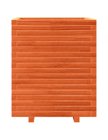 Fioriera Giardino Marrone Cera 60x60x72 cm Legno Massello Pino