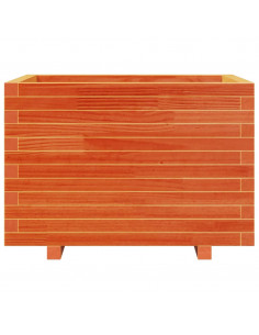 Fioriera Giardino Marrone Cera 70x70x49,5cm Legno Massello Pino