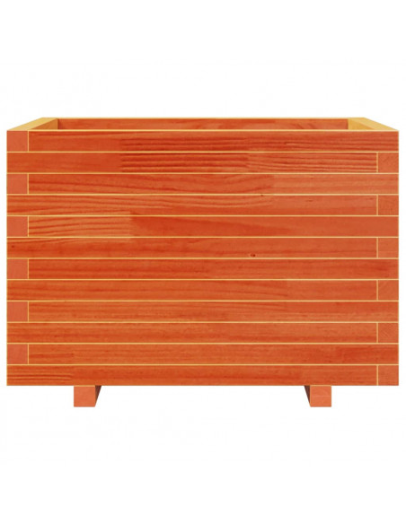 Fioriera Giardino Marrone Cera 70x70x49,5cm Legno Massello Pino