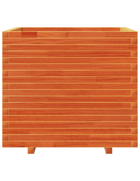Fioriera Giardino Marrone Cera 80x80x72 cm Legno Massello Pino