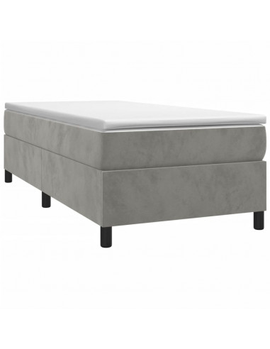 Giroletto a Molle Grigio Chiaro 80x200 cm in Velluto