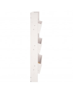 Fioriera Muro 3Ripiani Bianca 60x18,5x110cm Legno Massello Pino