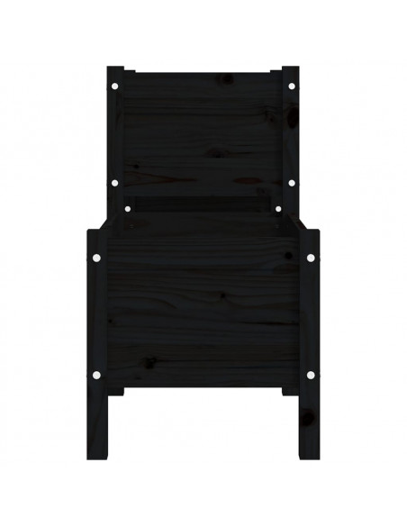 Fioriera Nera 178,5x44x75 cm in Legno Massello di Pino